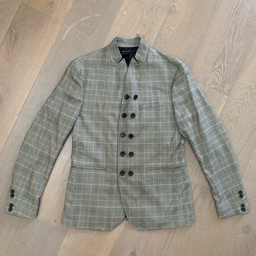 Zara Mens Blazer Chinese Collar Double Breasted